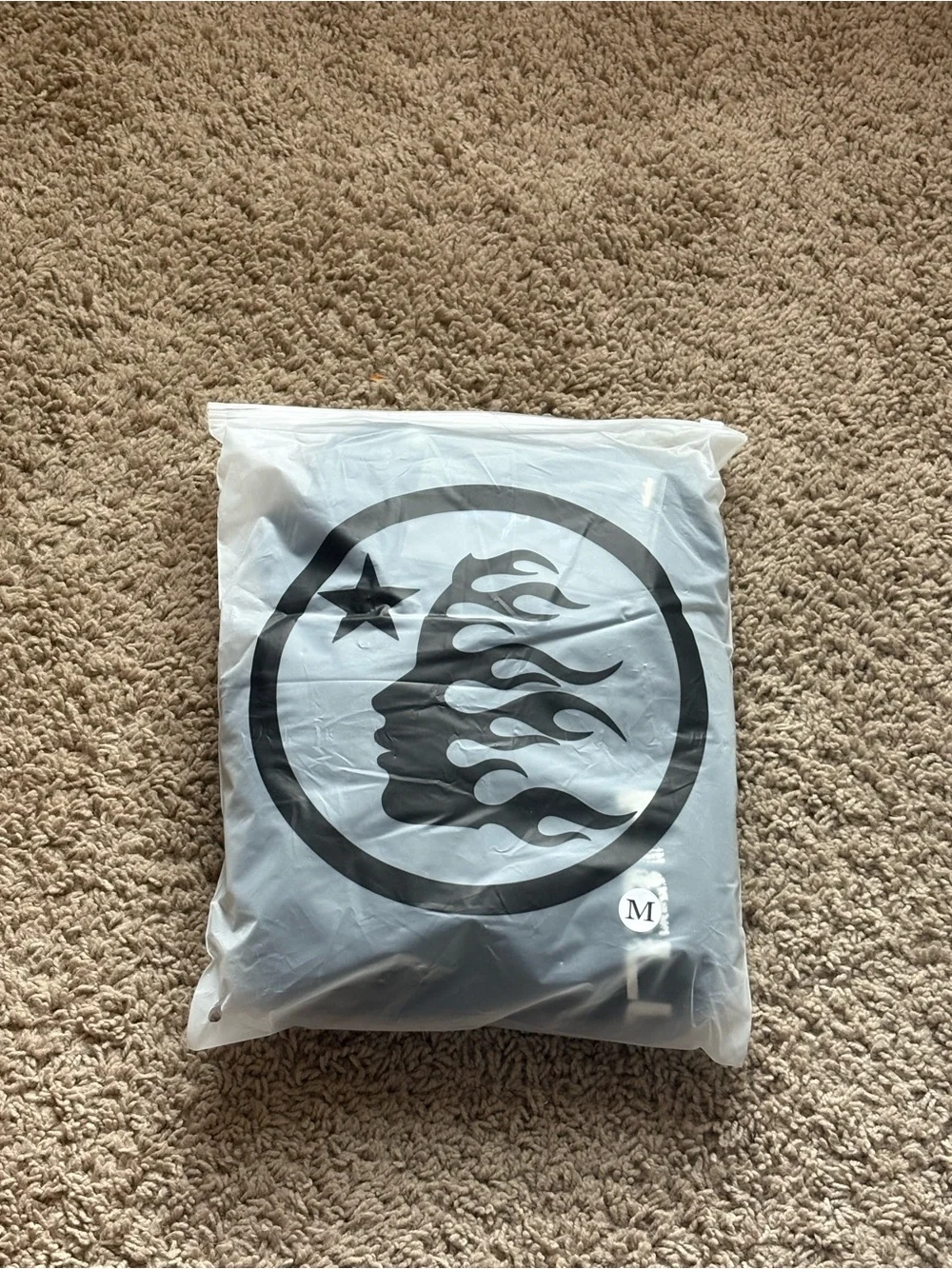 Graphic Flame Face Tee in Black